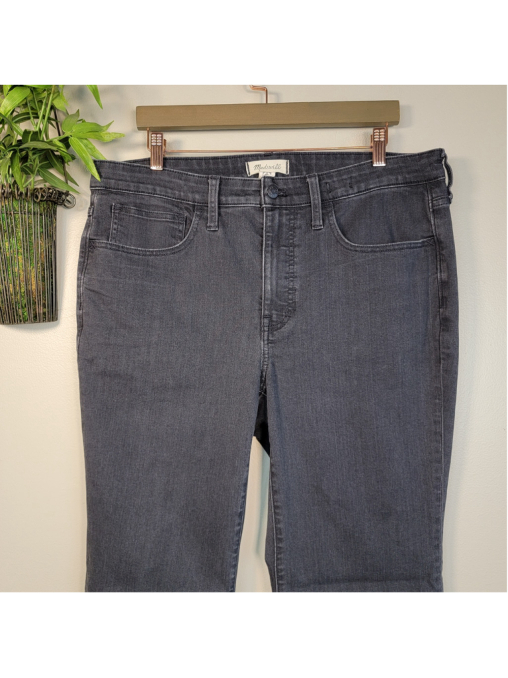 Madewell Roadtripper Skinny Flare Jeans Black Side Split Boot Bootcut 16 W - Picture 5 of 13